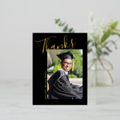 グラッ感謝していト写真ハンドフォイルハガキ 箔招待状ポストカード (立ち正面)