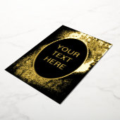 グラティとグラマラスな金グランジ箔カー空白のド 箔招待状 (回転した状態)