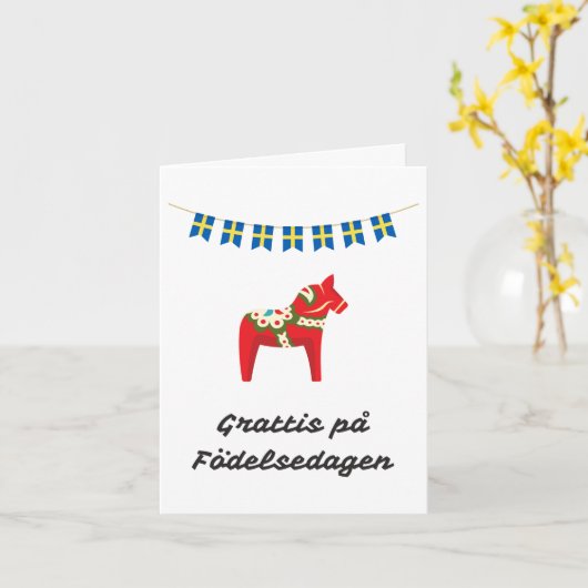 グラティスプエルセダーゲンスウェーデン誕生日 カード (黄色い花)