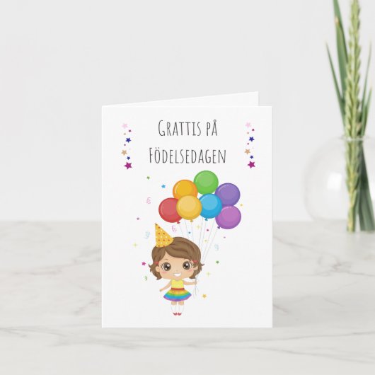 グラティスプエルセダーゲンスウェーデン誕生日 カード (正面)