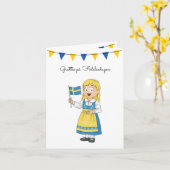 グラティスペデルセゲンスウェーデン誕生日 カード (黄色い花)