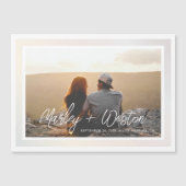 グラデはっきりしたィティ縁どング写真の日付の保存 マグネット招待状 (正面)