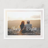 グラデはっきりしたィー縁どトの手書き名と写真の保存 案内ポストカード (正面)