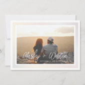 グラデはっきりしたィー縁どトの手書き名と写真 セーブザデート (正面)