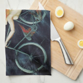 グラディアター サイクル、ヴィンテージ ヴィクトリアン アールヌーヴォー キッチンタオル (四つ折り)