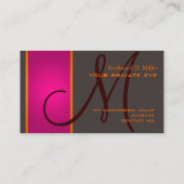 グラディアント暗い赤紫色+オレンジモノグラムDIY背景 名刺 (裏面)