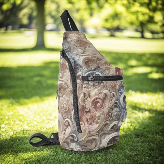 グラディエエレガントントパステルレースパターン中ギフトB スリングバッグ