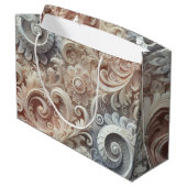グラディエエレガントントパステルレースパターン中ギフトB ラージペーパーバッグ (裏面アングル)