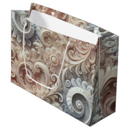 グラディエエレガントントパステルレースパターン中ギフトB ラージペーパーバッグ