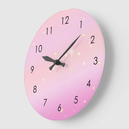 グラディエガーリーントグラムシテリアグリッターパステルピンク ラージ壁時計 (傾斜)