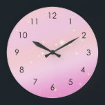 グラディエガーリーントグラムシテリアグリッターパステルピンク ラージ壁時計<br><div class="desc">今年の輝きと輝き！この製品を好きなように名前、フレーズ、またはロゴでパーソナライズする。パステルモダンの美しいグラデーションでピンクの宇宙のユニバーサル乳白色を特徴とする美しい贅沢とキッチーのピンクのデザイン、グリッターの白い星。ピンクをテーマにしたデコ、お祝い、パーティー、招待などのためのパステルピンクのスターダストデザインイラストレーション。キラキラ輝くピンクのグラデーションデザイン。ピンク色のグラデーショングラデーション、水の色、ホログラフィフェイクック、虹色デザイン。</div>