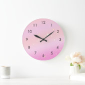 グラディエガーリーントグラムシテリアグリッターパステルピンク ラージ壁時計 (ホーム)