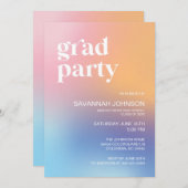 グラディエモダンントオーラレインボーグラードパーティー招待状 招待状 (正面/裏面)