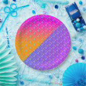 グラディエントのネオンと散水デザートパーティー ペーパープレート (パーティー)