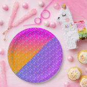 グラディエントのネオンと散水デザートパーティー ペーパープレート (パーティー)