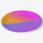 グラディエントのネオンと散水デザートパーティー ペーパープレート (アングル)