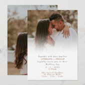 グラディエントのフォトオーバーレイ結婚効果の可愛い 招待状 (正面/裏面)