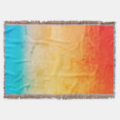 グラディエントグラデーションサンゴ赤面ベージュブルーぼやけソフト スローブランケット (正面)