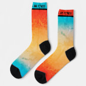 グラディエントグラデーションサンゴ赤面ベージュブルーぼやけソフト ソックス (左)