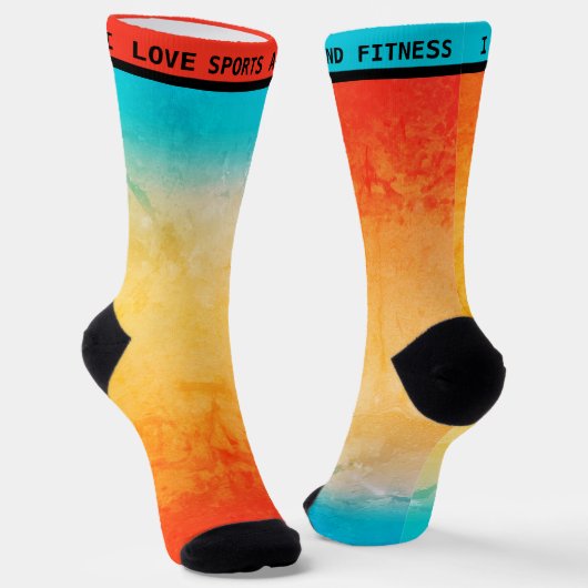 グラディエントグラデーションサンゴ赤面ベージュブルーぼやけソフト ソックス (傾斜あり)