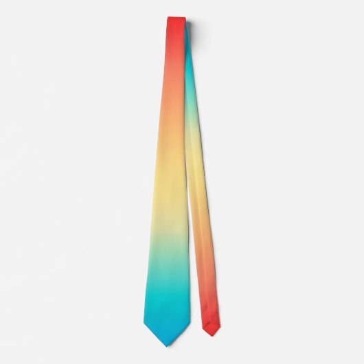 グラディエントグラデーションサンゴ赤面ベージュブルーぼやけソフト ネクタイ (正面)
