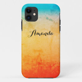 グラディエントグラデーションサンゴ赤面ベージュブルーぼやけソフト iPhone 11 ケース