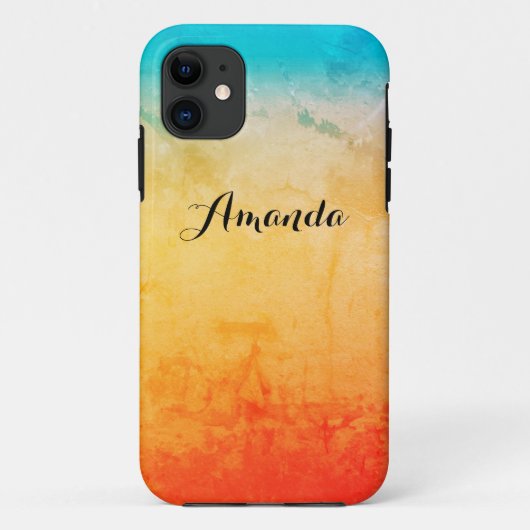 グラディエントグラデーションサンゴ赤面ベージュブルーぼやけソフト Case-Mate iPhoneケース (裏面)