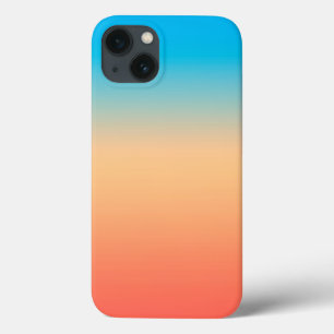 グラディエントグラデーションサンゴ赤面ベージュブルー iPhone 13ケース