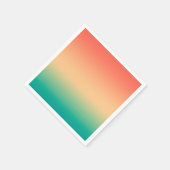 グラディエントグラデーションサンゴ赤面ベージュ緑ソフトブラー スタンダードカクテルナプキン (角)