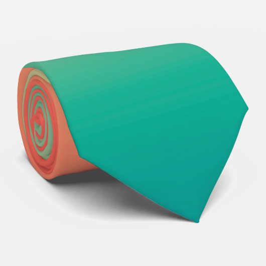 グラディエントグラデーションサンゴ赤面ベージュ緑ソフトブラー ネクタイ (ロール)