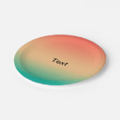 グラディエントグラデーションサンゴ赤面ベージュ緑ソフトブラー ペーパープレート (アングル)