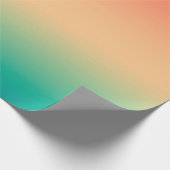 グラディエントグラデーションサンゴ赤面ベージュ緑ソフトブラー ラッピングペーパー (角)