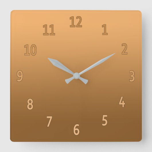 グラディエントシンプルカラフルゴールデン スクエア壁時計 (正面)