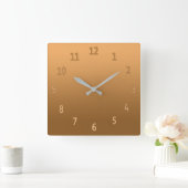 グラディエントシンプルカラフルゴールデン スクエア壁時計 (ホーム)