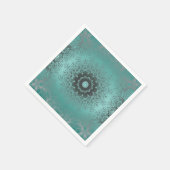 グラディエント緑のシルクのアラビア装飾装飾m スタンダードカクテルナプキン (角)