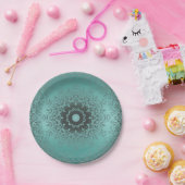 グラディエント緑のシルクのアラビア装飾装飾m ペーパープレート (パーティー)