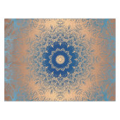 グラディエント茶色のブロンズのシルクのアラビア装飾デコール テーブルクロス (正面(横))