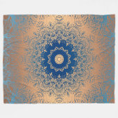 グラディエント茶色のブロンズのシルクのアラビア装飾デコール フリースブランケット (正面(横))