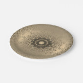 グラディエント茶色のブロンズのシルクのアラビア装飾デコール ペーパープレート (アングル)