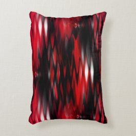 グラディエント赤から黒への資金形成抽象芸術ジグザグ アクセントクッション