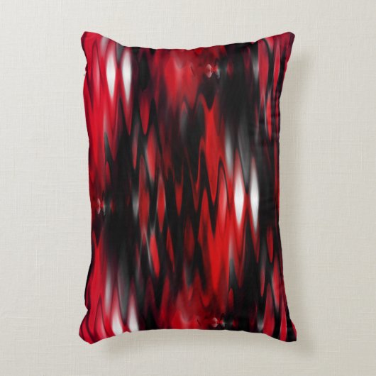 グラディエント赤から黒への資金形成抽象芸術ジグザグ アクセントクッション (正面(垂直))