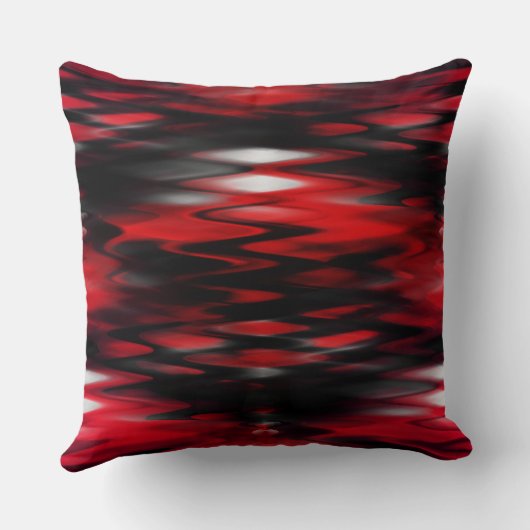 グラディエント赤から黒への資金形成抽象芸術ジグザグ クッション (裏面)