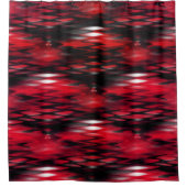 グラディエント赤から黒への資金形成抽象芸術ジグザグ シャワーカーテン (正面)