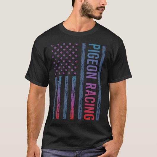 グラディエント・フラッグ・ピジョンレース Tシャツ (正面)