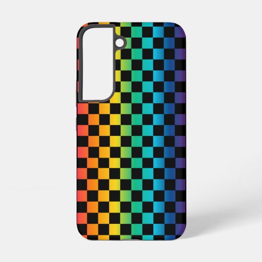 グラディエントLGBTQ市松模様にレインボープライド SAMSUNG GALAXYケース (裏面)