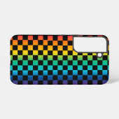 グラディエントLGBTQ市松模様にレインボープライド SAMSUNG GALAXYケース (裏面横)