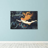 グラディエーターサイクル、ヴィンテージビクトリアンアールヌーボー キャンバスプリント (インサイチュ (ウッドフロア))