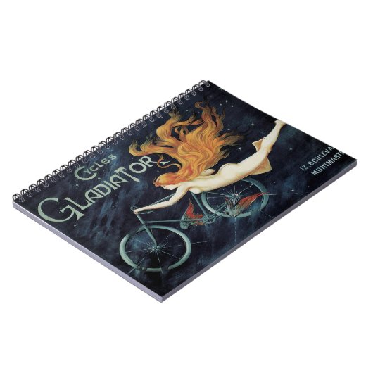 グラディエーターサイクル、ヴィンテージビクトリアンアールヌーボー ノートブック (左側)