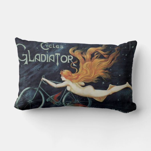 グラディエーターサイクル、ヴィンテージビクトリアンアールヌーボー ランバークッション (裏面)