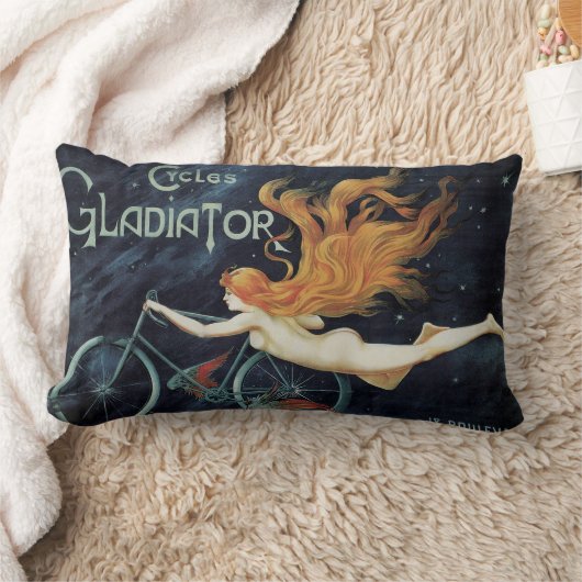 グラディエーターサイクル、ヴィンテージビクトリアンアールヌーボー ランバークッション (ブランケット)